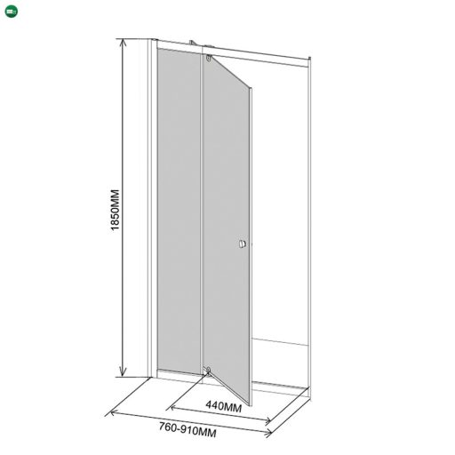 Flexi állítható zuhanyajtó 76-91x185 cm