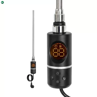   Elektromos fűtőpatron törölközőszárító radiátorhoz digitális hőfokszabályozóval 400W fekete