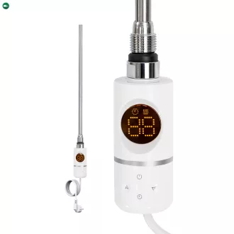   Elektromos fűtőpatron törölközőszárító radiátorhoz digitális hőfokszabályozóval 400W fehér