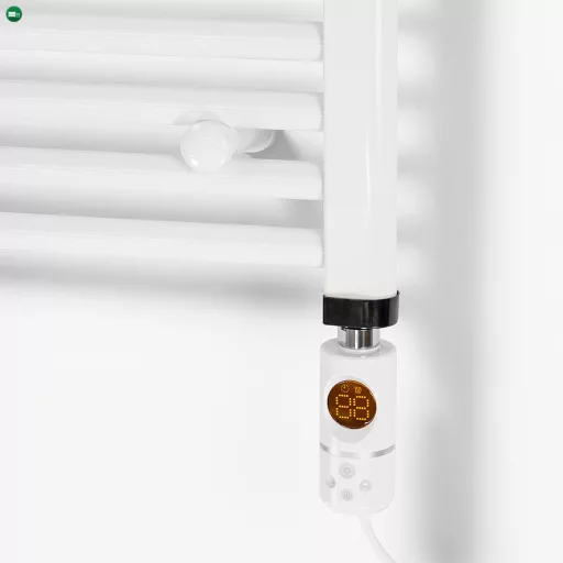 Elektromos fűtőpatron törölközőszárító radiátorhoz digitális hőfokszabályozóval 800W fehér