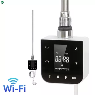   Wifi-s fűtőpatron törölközőszárító radiátorhoz digitális hőfokszabályozóval 400W fehér