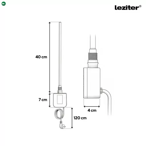 Wifi-s fűtőpatron törölközőszárító radiátorhoz digitális hőfokszabályozóval 400W fehér