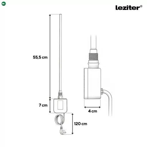 Wifi-s fűtőpatron törölközőszárító radiátorhoz digitális hőfokszabályozóval 600W fehér