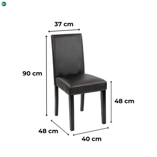 Kelly bőr étkezőszék fekete színben