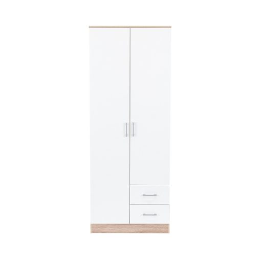 Miami gardróbszekrény 80x205 cm fehér-sonoma tölgy