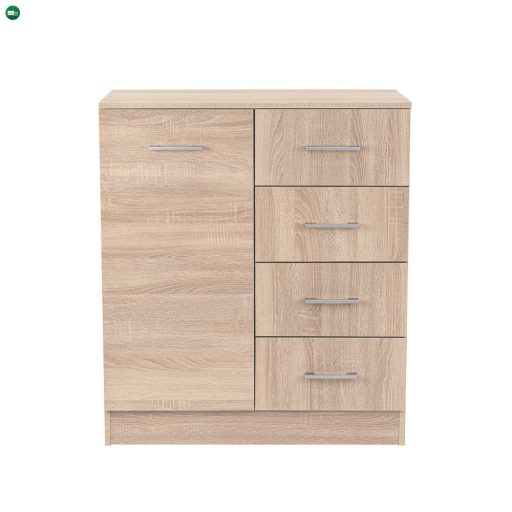 Miami komód 1 ajtós 4 fiókos 80x92 cm sonoma tölgy-sonoma tölgy