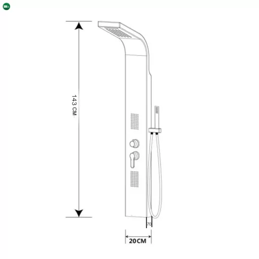 Midi hidromasszázs zuhanypanel