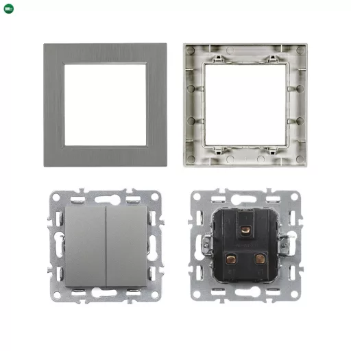 Nova csillárkapcsoló 105 szürke szálcsiszolt kerettel