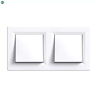   Nova kettős egy áramkörös egypólusú kapcsoló 101 fehér kerettel