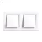 Nova kettős egy áramkörös egypólusú kapcsoló 101 fehér kerettel