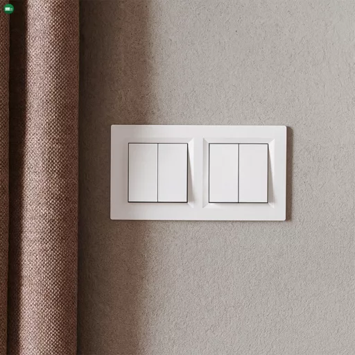 Nova kettős csillárkapcsoló 105 fehér kerettel