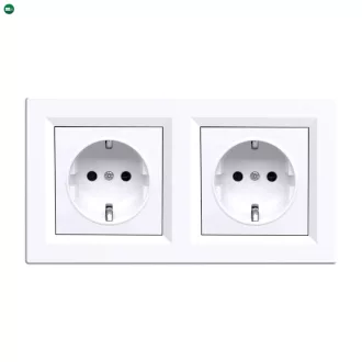 Nova kettős dugalj fehér kerettel