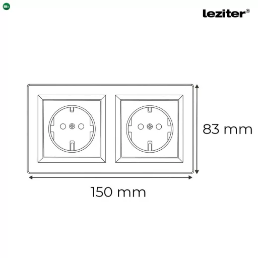 Nova kettős dugalj fehér kerettel