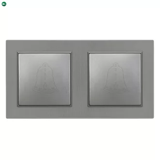   Nova kettős csengő kapcsoló 101N szürke szálcsiszolt kerettel