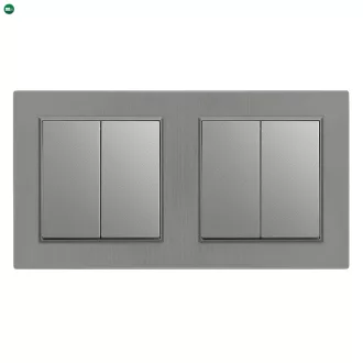   Nova kettős csillárkapcsoló 105 szürke szálcsiszolt kerettel