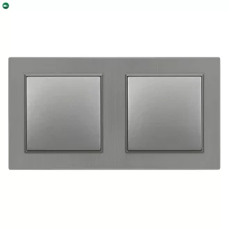   Nova kettős váltókapcsoló 106 szürke szálcsiszolt dupla kerettel