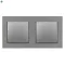 Nova kettős váltókapcsoló 106 szürke szálcsiszolt dupla kerettel