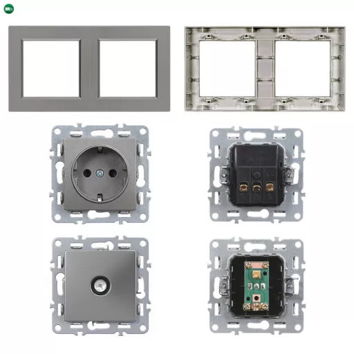 Nova dugalj TV csatlakozóval szürke szálcsiszolt kerettel