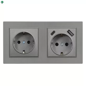   Nova dugalj USB csatlakozóval szürke szálcsiszolt kerettel