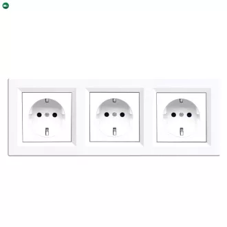 Nova III földelt dugalj  fehér kerettel