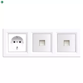 Nova III dugalj kettő UTP csatlakozóval fehér kerettel