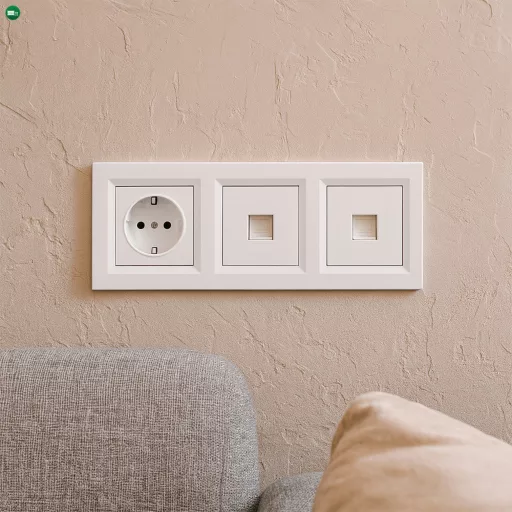 Nova III dugalj kettő UTP csatlakozóval fehér kerettel