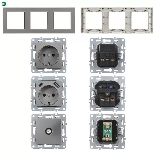 Nova dugalj, USB, TV csatlakozóval szürke szálcsiszolt kerettel