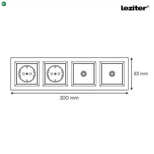 Nova IV kettő dugalj kettő TV csatlakozóval fehér kerettel