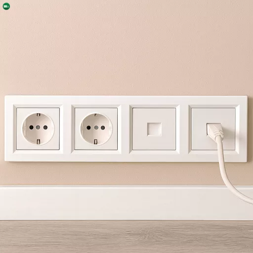 Nova IV kettő dugalj kettő UTP csatlakozóval fehér kerettel