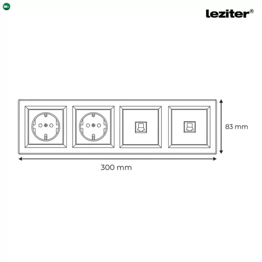 Nova IV kettő dugalj kettő UTP csatlakozóval fehér kerettel