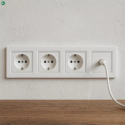 Nova IV három dugalj TV csatlakozóval fehér kerettel