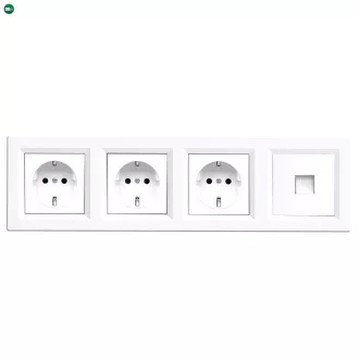 Nova IV három dugalj UTP csatlakozóval fehér kerettel