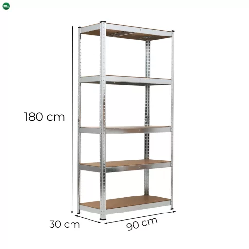 Nagy teherbírású polc 180x90x30 cm 175 kg króm