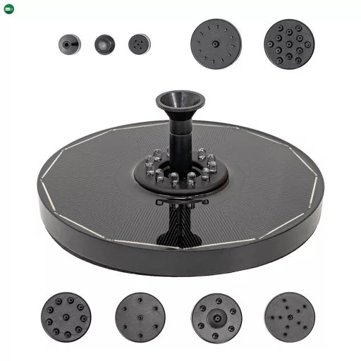 Napelemes szökőkút led világítással 16 cm