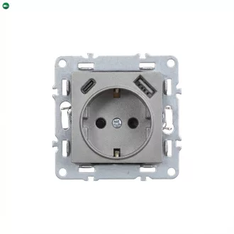 Nova csatlakozóaljzat USB csatlakozóval szürke