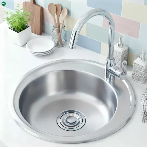 Teur kerek egy medencés rozsdamentes mosogató