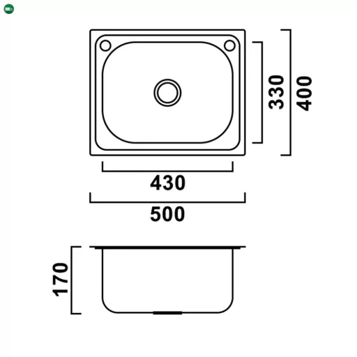 Mont szögletes egy medencés rozsdamentes mosogató