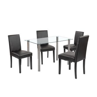 Karin 4+1 étkező garnitúra fehér-fekete