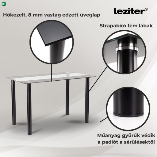 Cadiz 4+1 étkező garnitúra fekete-fekete