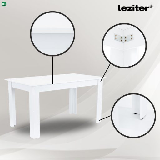 Leon 4+1 étkező garnitúra fehér-fekete