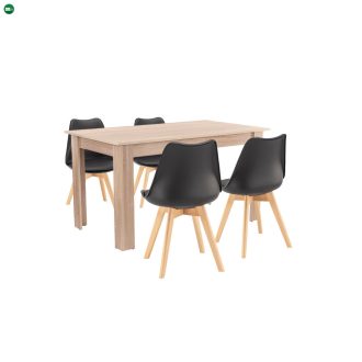 Zara 4+1 étkező garnitúra fekete-sonoma tölgy