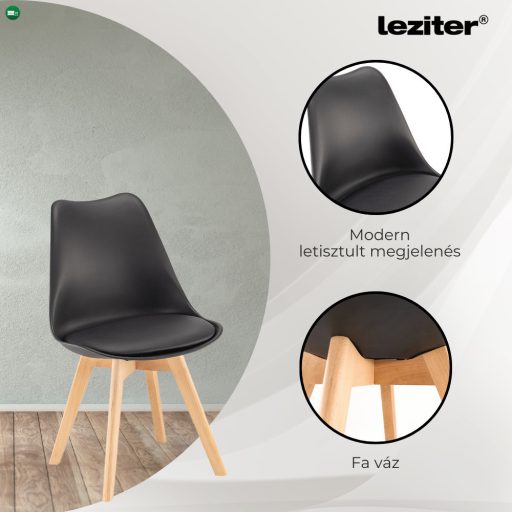 Zara 6+1 étkező garnitúra fekete-sonoma tölgy
