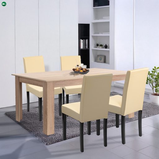Leon 4+1 étkező garnitúra sonoma tölgy-bézs