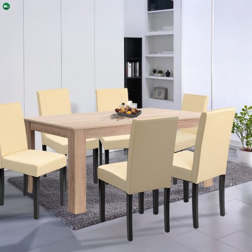 Leon 6+1 étkező garnitúra sonoma tölgy-bézs