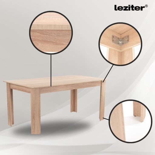 Leon 6+1 étkező garnitúra sonoma tölgy-fekete