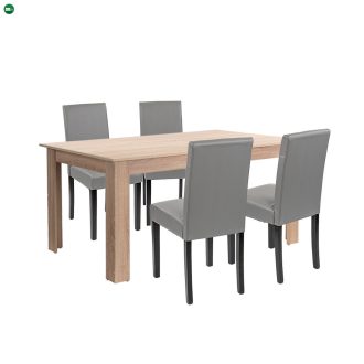 Leon 4+1 étkező garnitúra sonoma tölgy-szürke