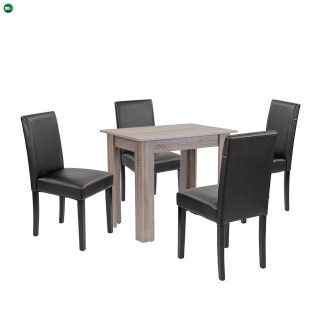 Leon 4+1 étkező garnitúra yorki tölgy-fekete