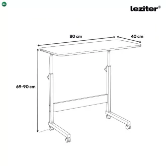 Állítható magasságú laptopasztal 80x40 cm fekete