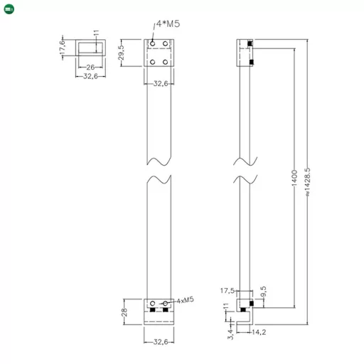 Zuhanyfal távtartó