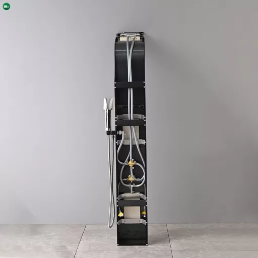 Alegro Black hidromasszázs zuhanypanel, rozsdamentes acél